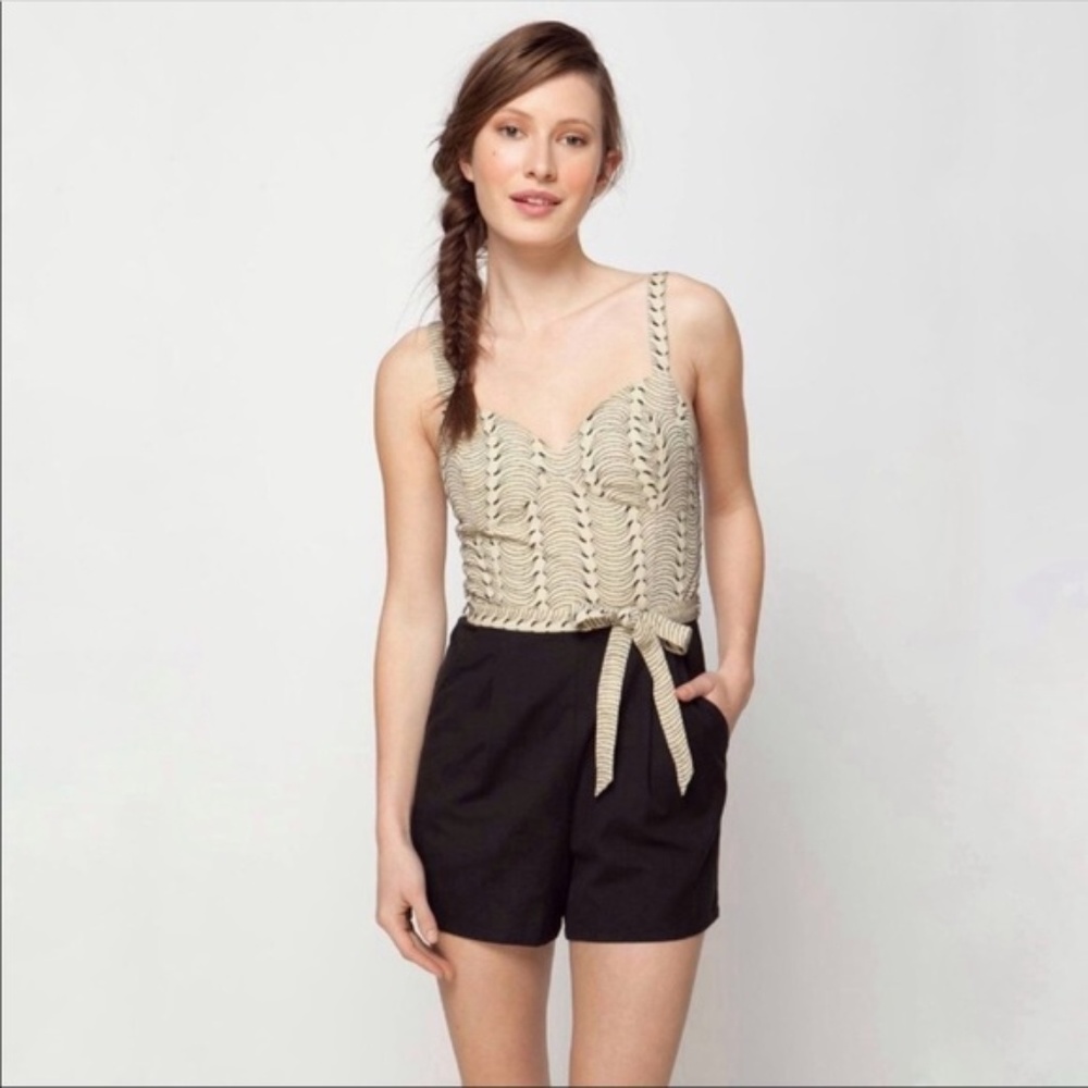 Anthropologie Lilka Banana Linen Blend Romper - Picture 1 of 8